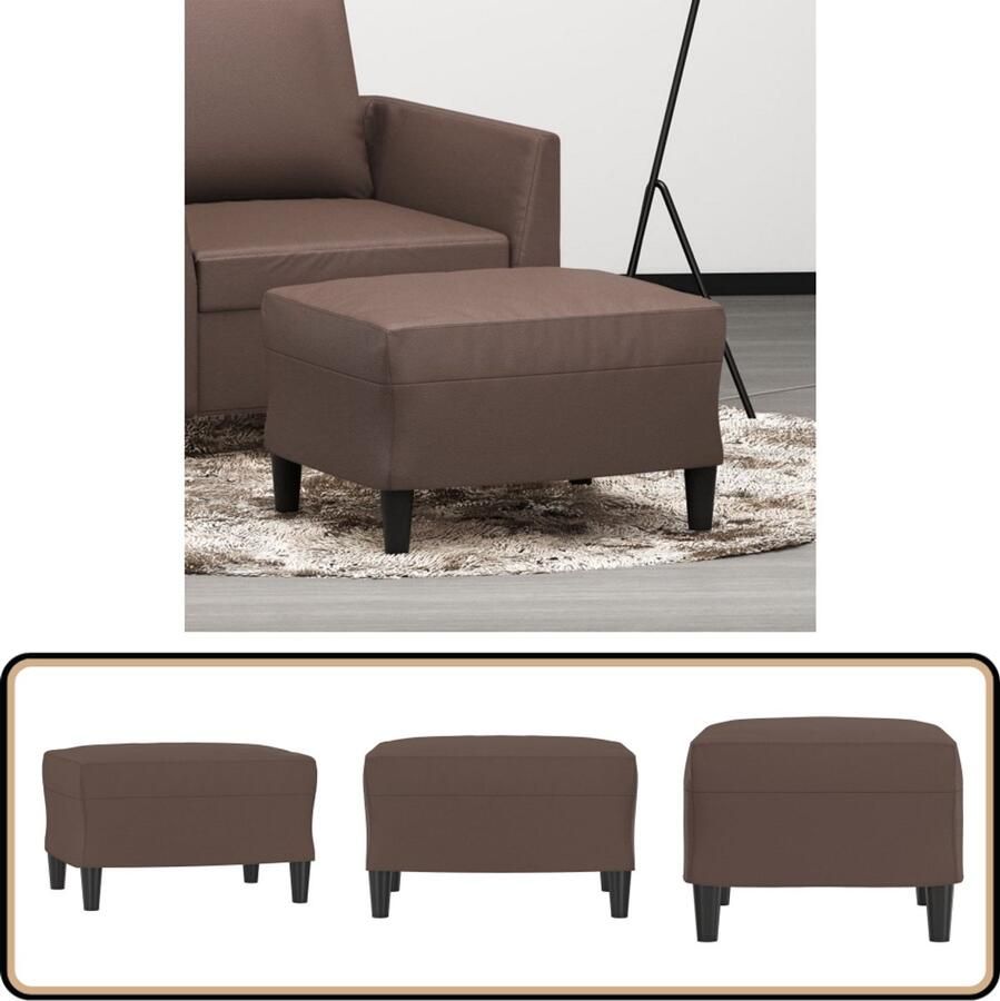 VidaXL Voetenbank Kunstleer 60x50x41 cm Bruin Voetenbank Kunstleder Bruine Voetenbank Relaxstoel Salontafel