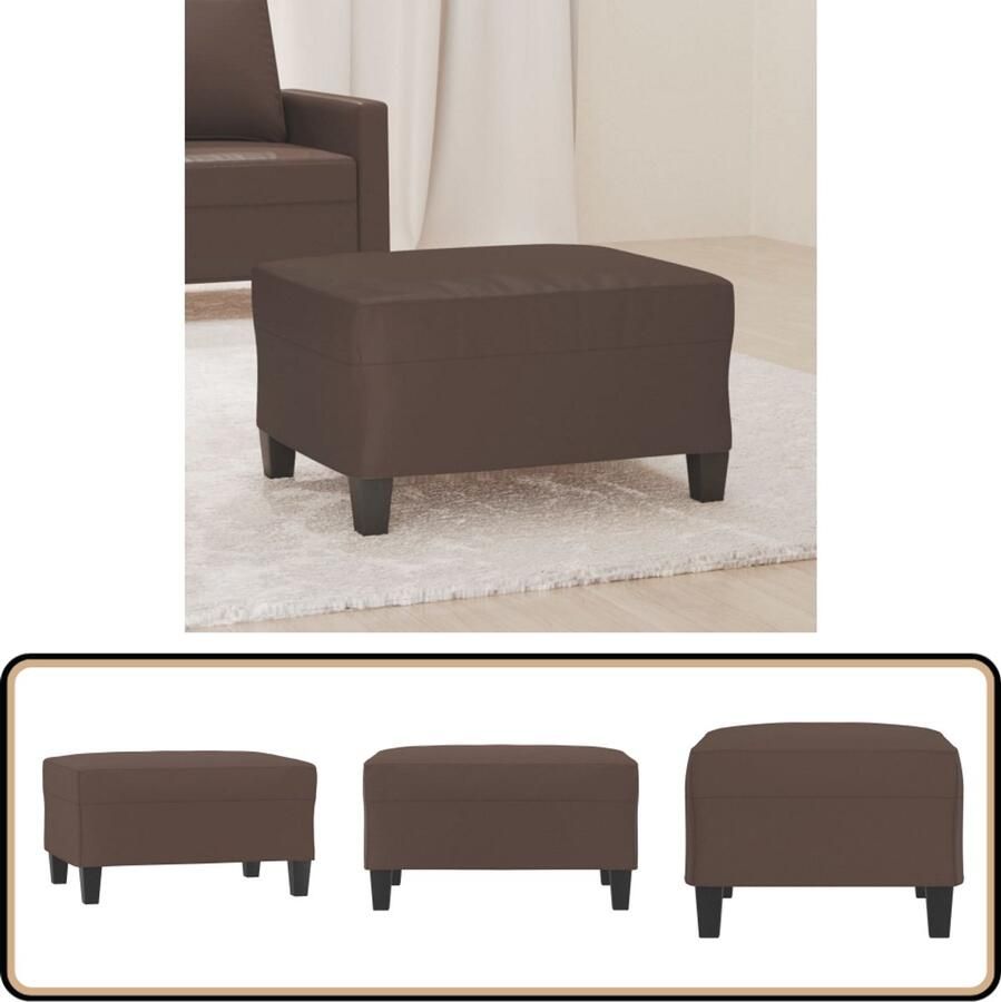 VidaXL Voetenbank Kunstleer 70x55x41 cm Bruin Voetenbank Voetenbankkunstleer Lounge Stoel Relaxstoel Zitbank Salon Meubilair Huiskamerdecoratie