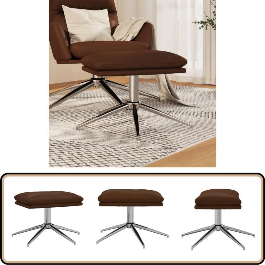 VidaXL Voetenbank Kunstleer Bruin Compact Voetenbank Kunstleder Bruine Voetenbank Salontafel Decoratief Item