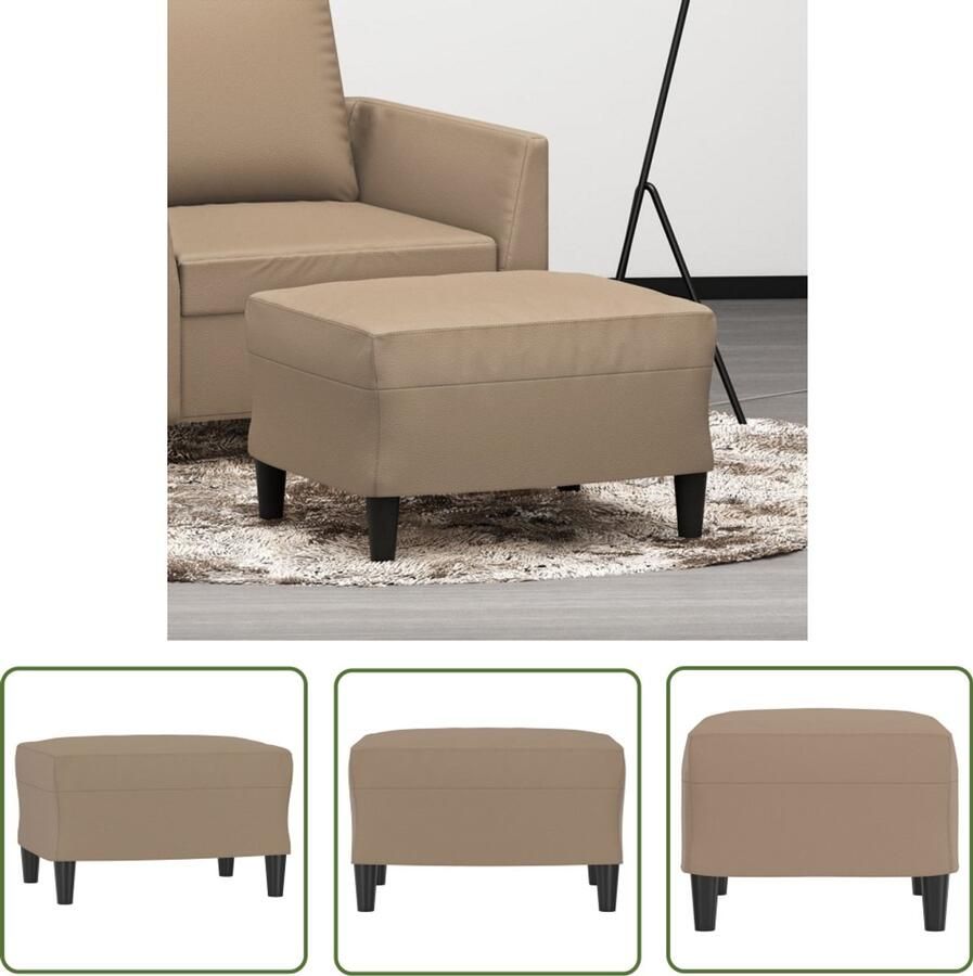VidaXL Voetenbank Kunstleer Cappuccino 60x50x41 cm Voetenbank Voetenbankje Relaxstoel Bruine Meubels Kapstok Salontafel Koffiezetapparaat - Foto 2