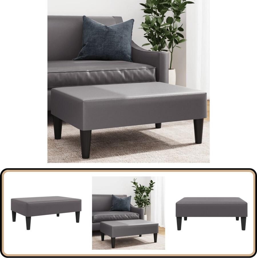 VidaXL Voetenbank Kunstleer Grijs 77x55x31 cm Voetenbank Kunstleder Grijze Voetenbank Lounge Stoel Relaxstoel Salon Meubilair