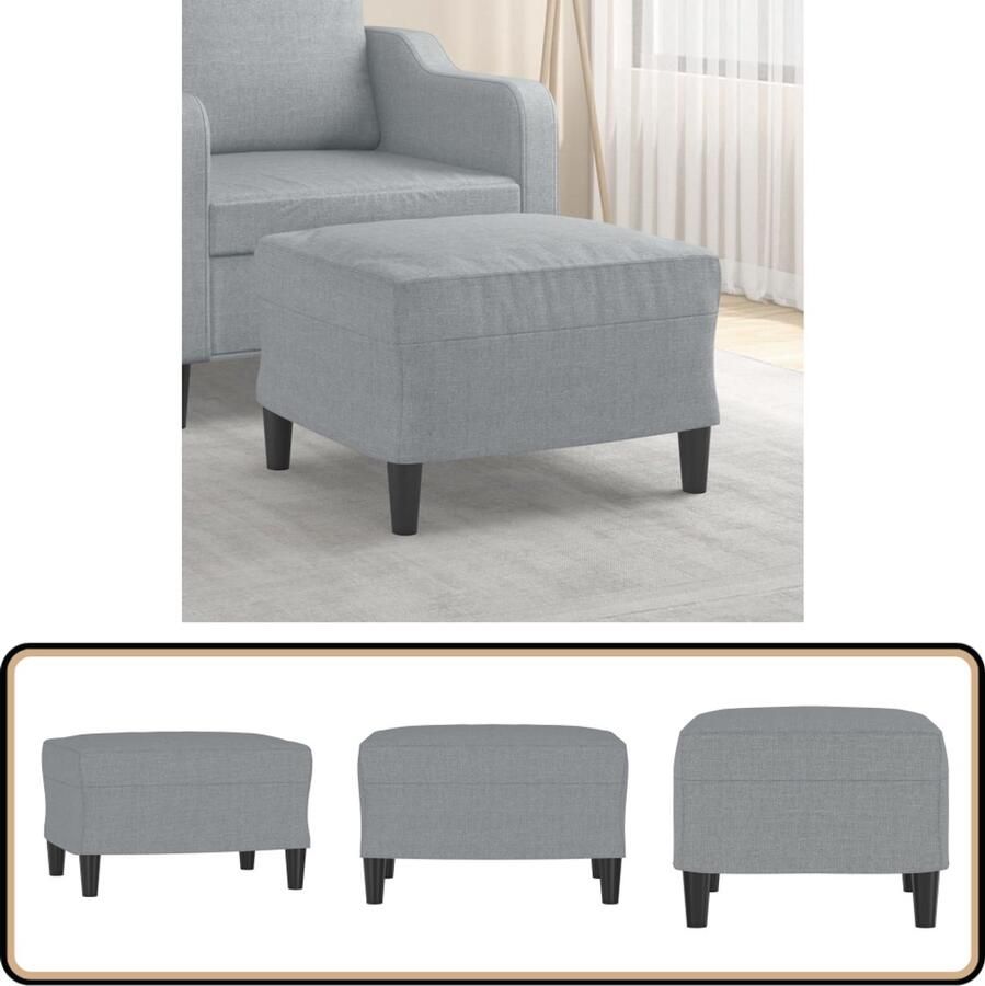 VidaXL Voetenbank Lichtgrijs Comfort & Stijl Voetenbank Grijs Relaxstoel Stoel Lounge Meubilair