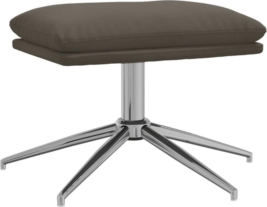 VidaXL Voetenbank Microvezelstof Donkergrijs Voetenbank Relaxstoel Lounge Stoel Microfiber Meubilair Donkere Kleuren Grijs Meubilair