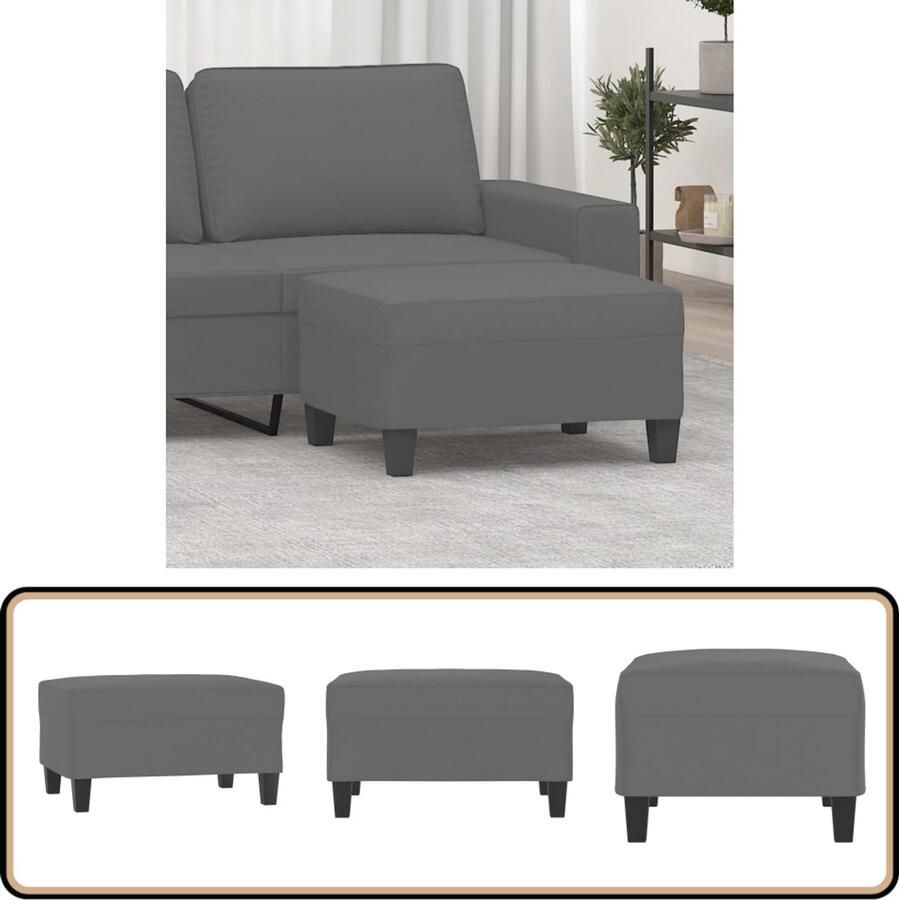 VidaXL Voetenbank Microvezelstof Donkergrijs Voetenbank Voetenbankje Relaxstoel Lounge Stoel Bijzettafel