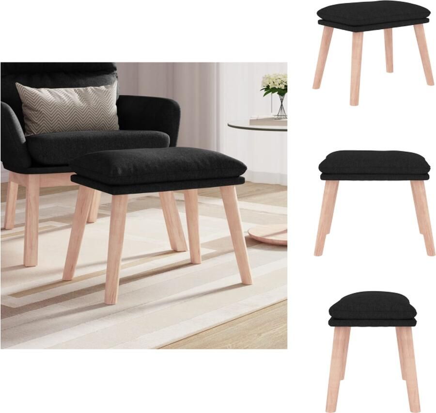 VidaXL Voetenbank Modern Interieuraccessoires 45 x 29.5 x 35 cm Duurzame stoffen bekleding Voetenbankje - Foto 2