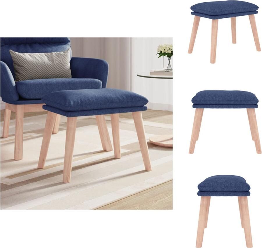 VidaXL Voetenbank Modern Meubel 45 x 29.5 x 35 cm Kleur Blauw Voetenbankje