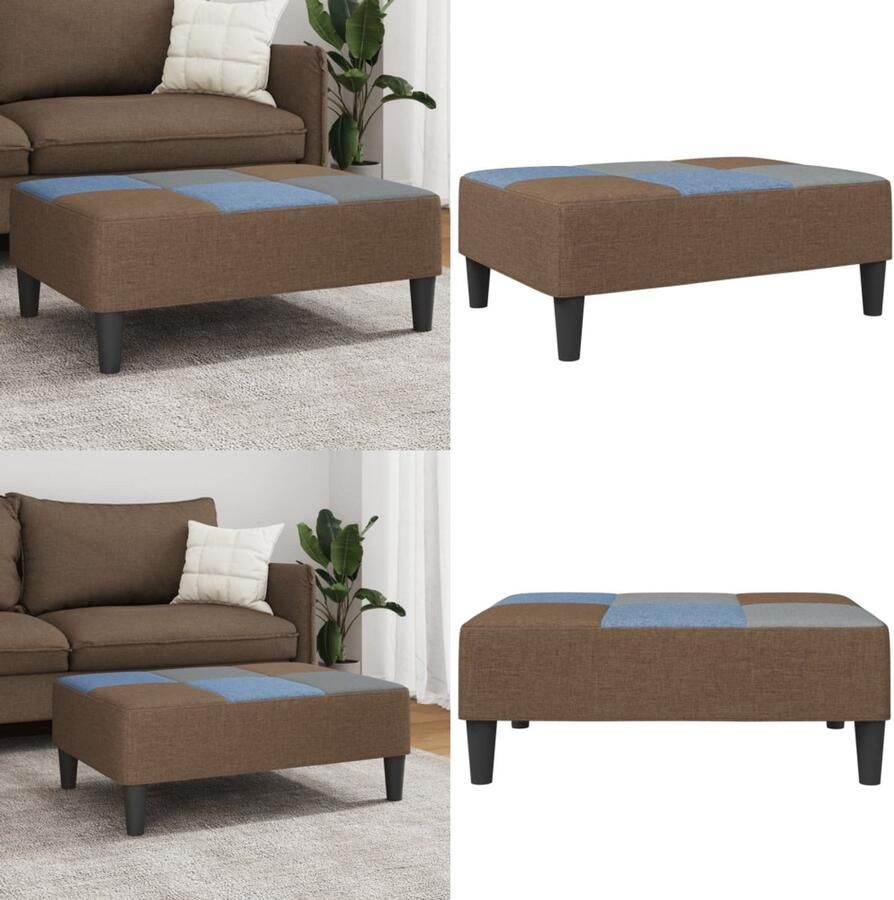 VidaXL Voetenbank patchwork 77x55x31 cm stof Voetenbank Voetenbanken Voetenbankje Voetensteun