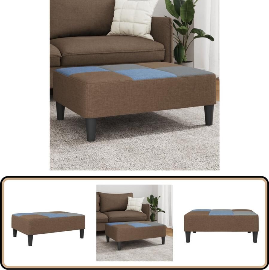 VidaXL Voetenbank Patchwork 77x55x31 cm Stof Voetenbank Voetenbankje Relaxstoel Multifunctionele Stoel Patchwork Meubilair