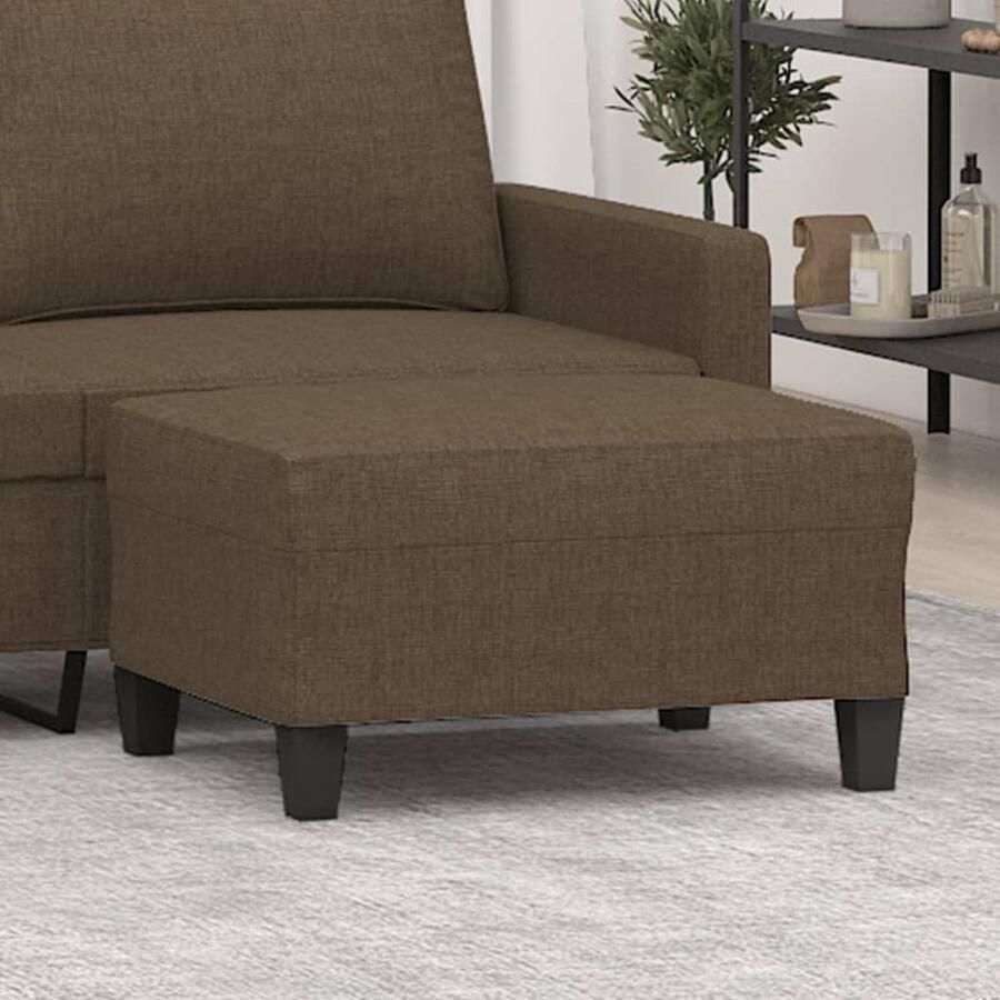VidaXL Voetenbank Stof 70x55x41 cm Bruin Voetenbank Bruine Voetenbank Moderne Voetenbank Relaxstoel Stoffen Voetenbank - Foto 2