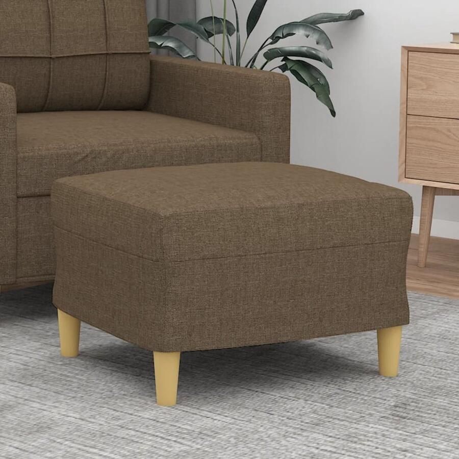 VidaXL Voetenbank Stof 60x50x41 cm Bruin Voetenbank Bruine Voetenbank Stoffen Voetenbank Comfortabele Voetenbank Moderen Voetenbank
