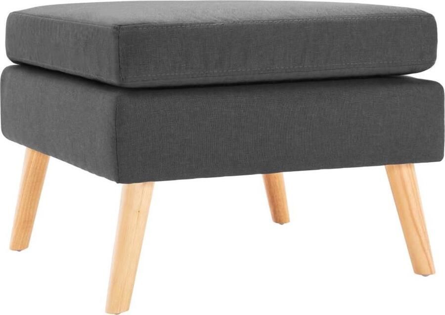 VidaXL Voetenbank Voetenbanken Voetenbankje Voetenbankjes Voetenbank stof donkergrijs - Foto 2