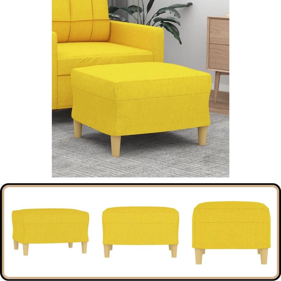 VidaXL Voetenbank Stof Geel 60x50x41 cm Voetenbank Stoffen Voetenbank Moderne Voetenbank Gele Voetenbank Kleine Voetenbank