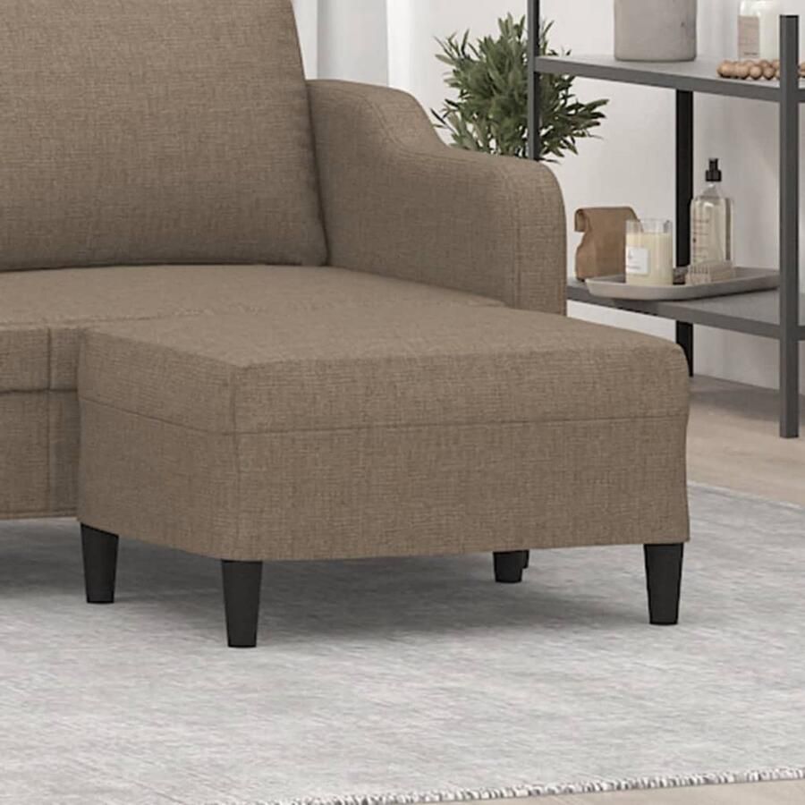 VidaXL Voetenbank Stof Taupe 70x55x41 cm Voetenbank Stoffen Voetenbank Loungevoetbank Relaxstoel Extra Zithoek - Foto 2