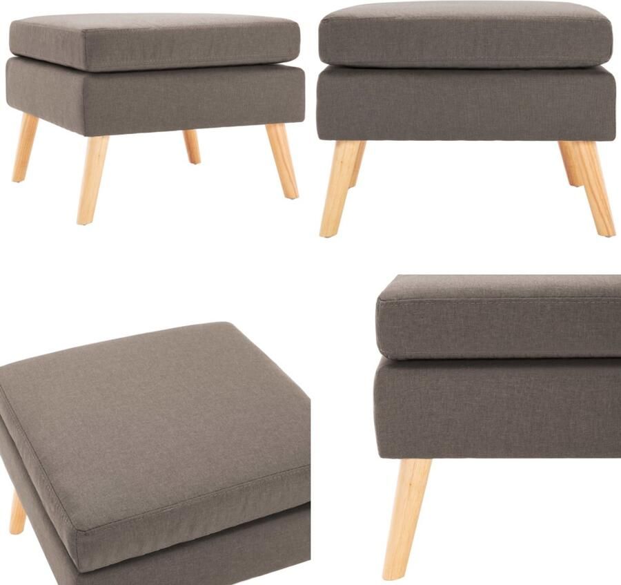 VidaXL Voetenbank stof taupe Voetenbank Voetenbanken Voetenbankje Voetenbankjes