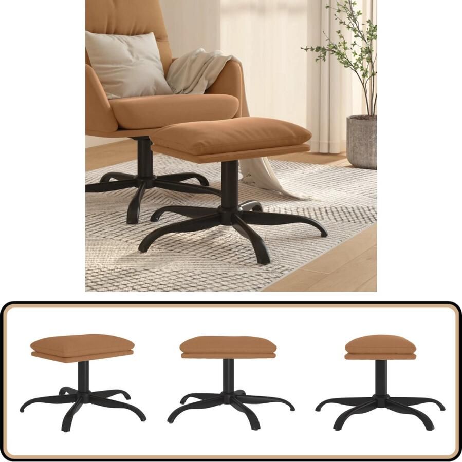 VidaXL Voetenbank Taupe Microvezelstof 60x60x36 cm Voetenbank Microfiber Stoffen Meubelen Lounge Accessoires Relaxstoel Bijzettafel