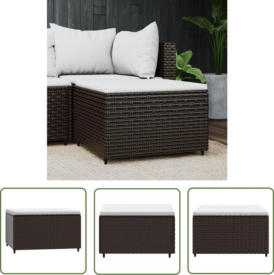 The Living Store Tuin Voetenbank 55 x 55 x 31 cm Weerbestendig Stevig frame Modulair ontwerp Comfortabel zitkussen Handleiding incl Tuinvoetbank Voetenbank Tuinset Lounge Set Outdoor Furniture - Foto 2