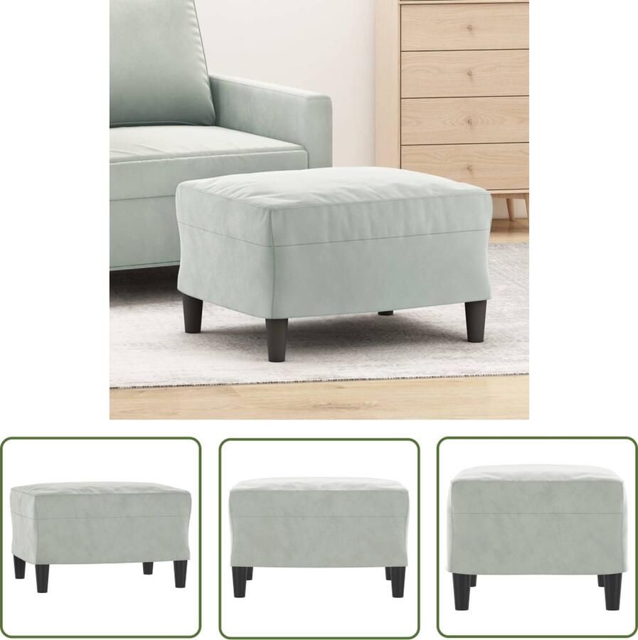 VidaXL Voetenbank Voetbank Voetenbank 60x50x41 cm kunstleer lichtgrijs Fluweel Stoffen Bank Lounge Accessoires Relaxstoel