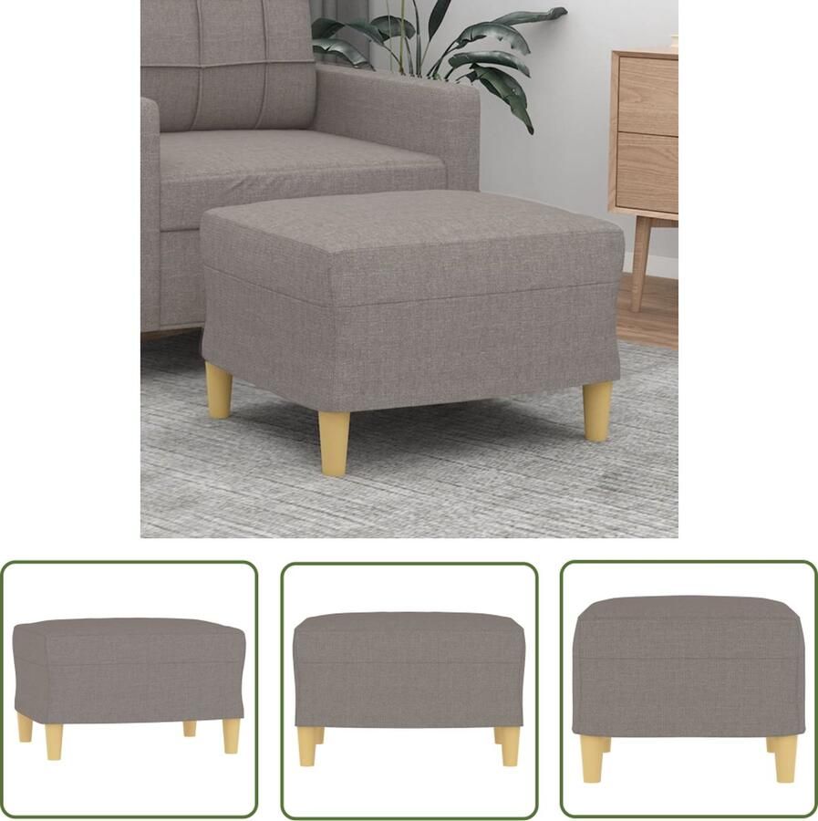 VidaXL Voetenbank 60x50x41 cm stof taupe Voetbank Voetenbank Lounge Stoel Relaxstoel Zitmeubel