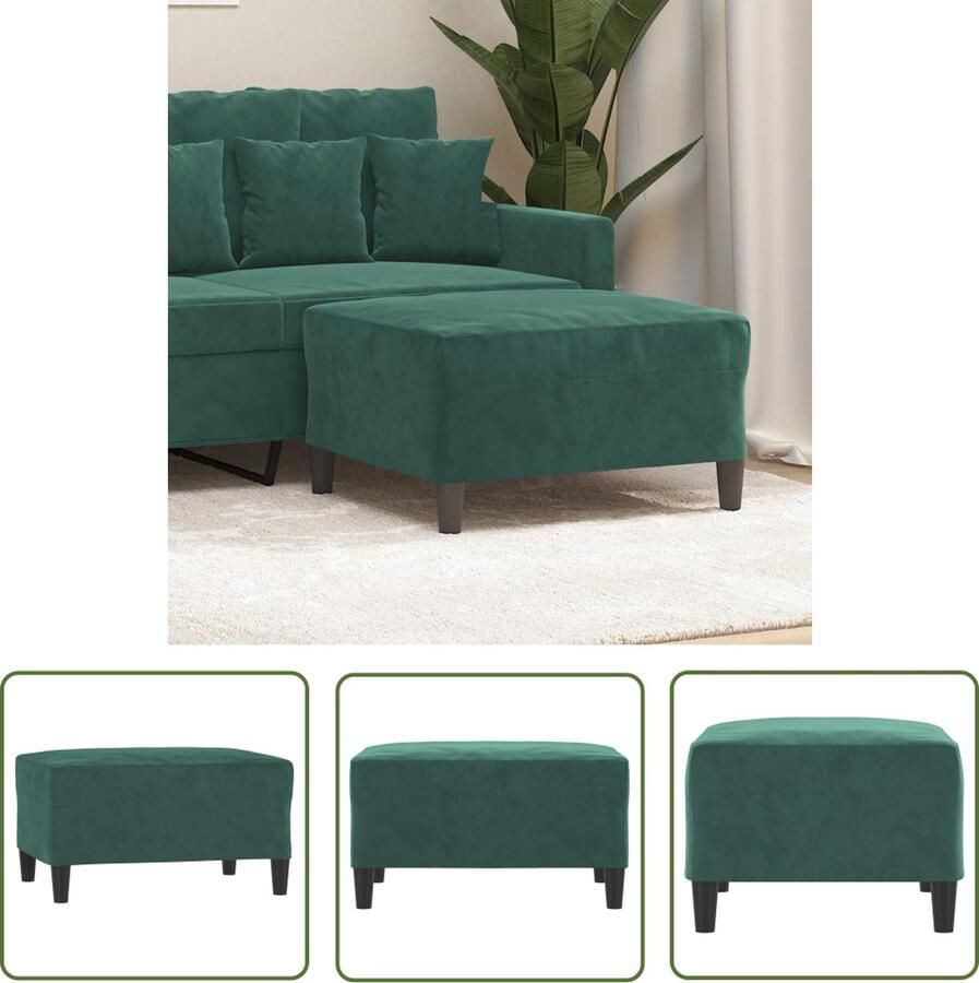 The Living Store Voetenbank 70 x 55 x 41 cm Fluweel Voetbank Voetenbank Relaxstoel Lounge Stoel Meubilair