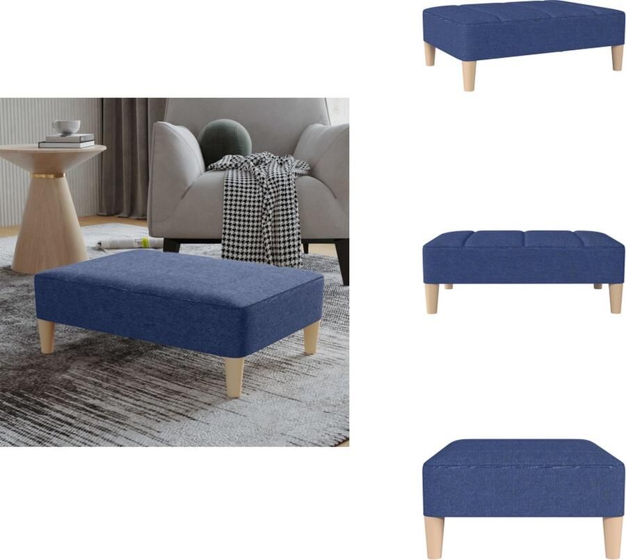 VidaXL Voetenbank Voetenbanken Poef Voetensteun Voetenbank 78x56x32 cm stof blauw