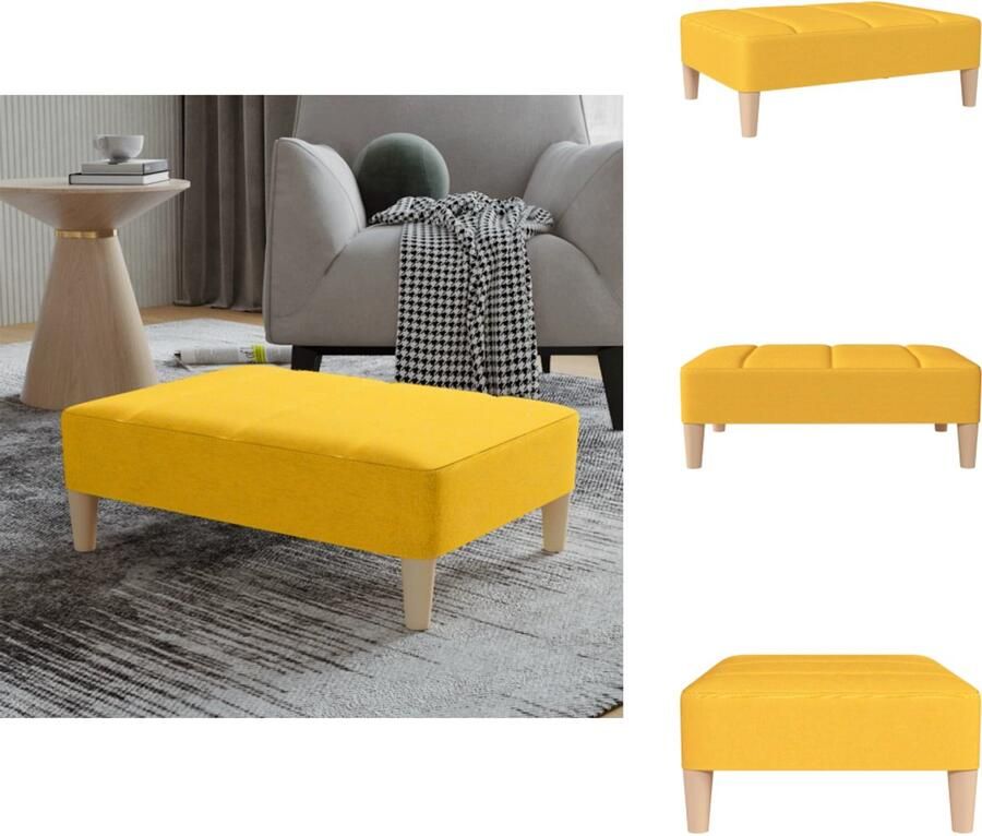 VidaXL Voetenbank Voetenbanken Poef Voetensteun Voetenbank 78x56x32 cm stof geel