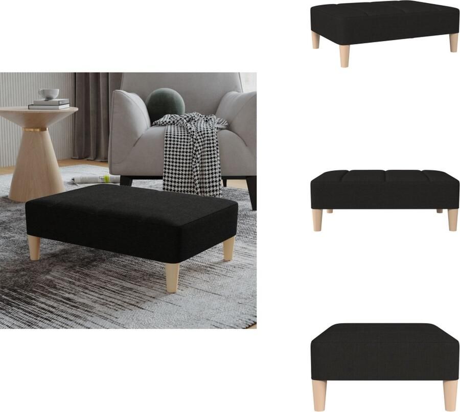 VidaXL Voetenbank Voetenbanken Poef Voetensteun Voetenbank 78x56x32 cm stof zwart