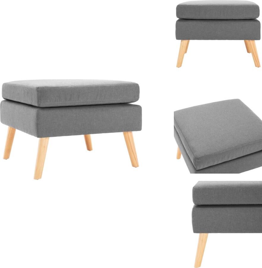 VidaXL Voetenbank Voetenbanken Voetenbankje Voetenbankjes Voetenbank stof lichtgrijs