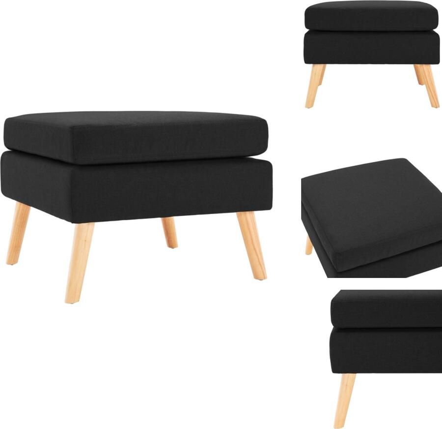 VidaXL Voetenbank stof zwart