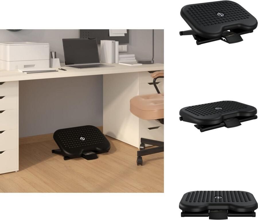 VidaXL Voetenbank Voetenbanken Voetenbankje Voetensteun 46x34 5x11 cm zwart