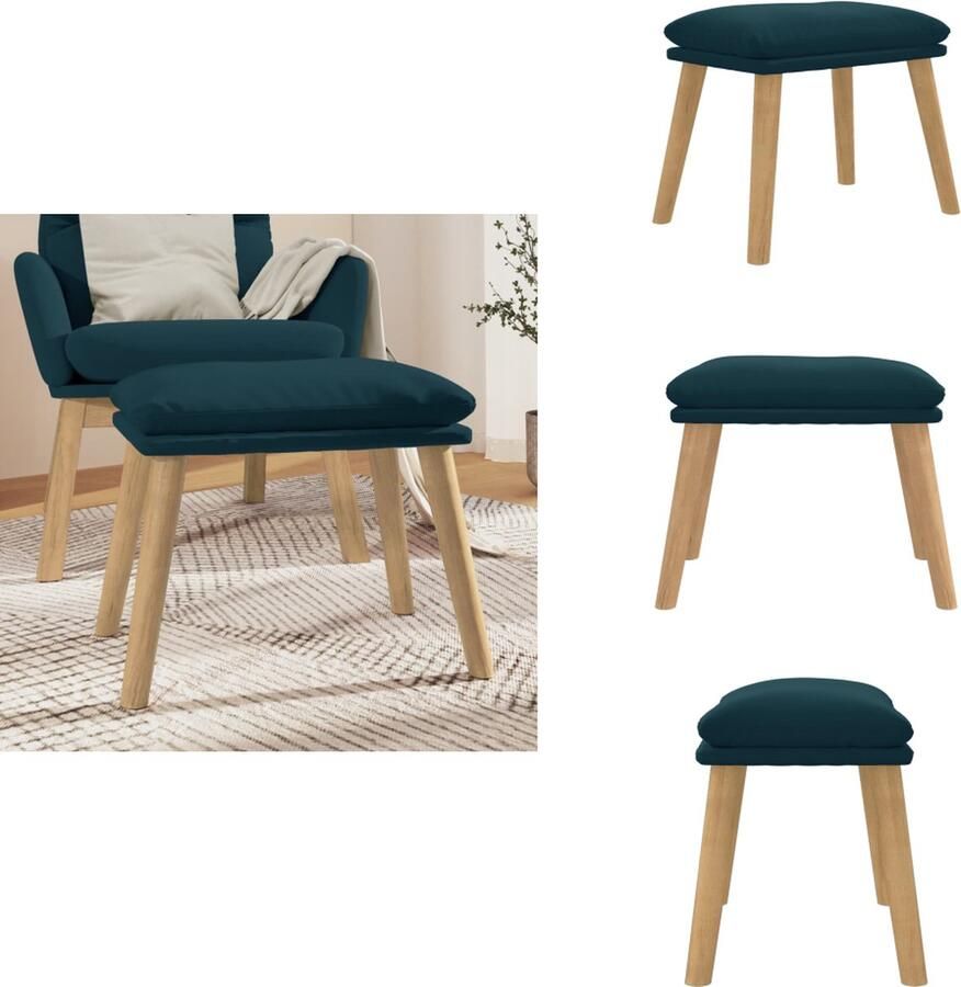 VidaXL Voetenbank Voetenbanken Voetenbankje Voetensteun Voetenbank 45x29 5x35 cm fluweel blauw