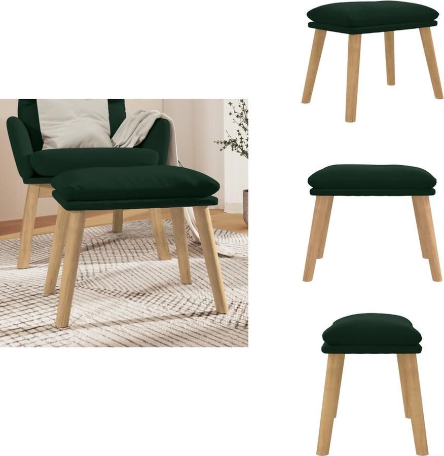 VidaXL Voetenbank Voetenbanken Voetenbankje Voetensteun Voetenbank 45x29 5x35 cm fluweel donkergroen