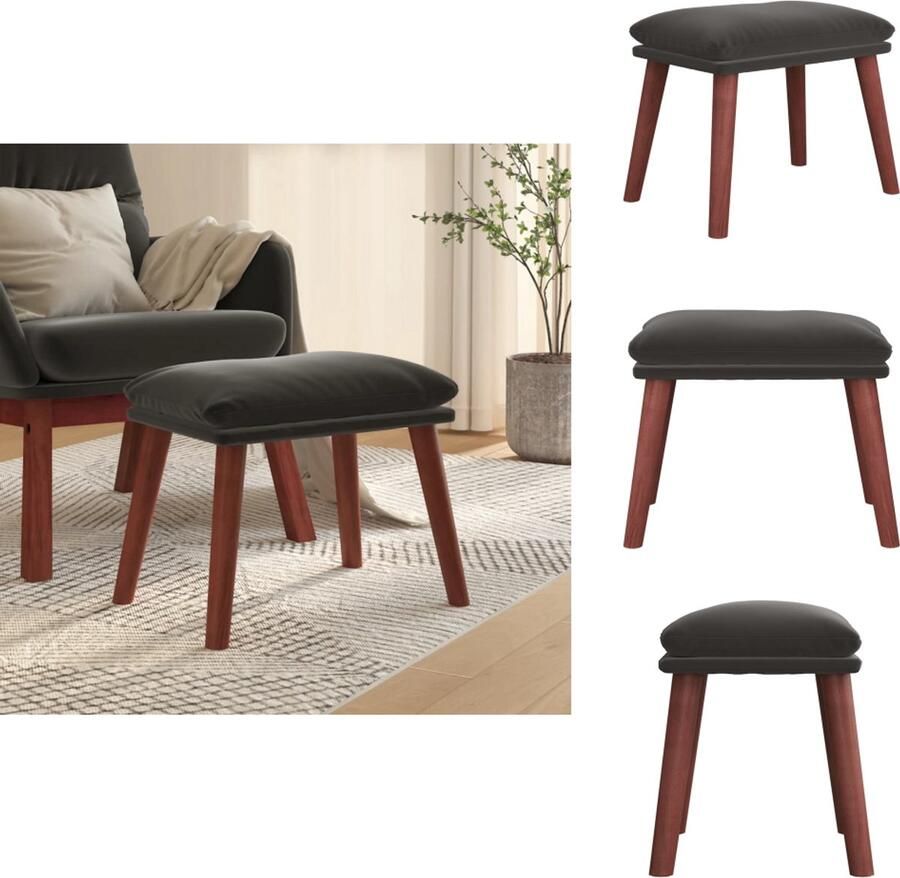 VidaXL Voetenbank Voetenbanken Voetenbankje Voetensteun Voetenbank 45x29 5x35 cm fluweel donkergrijs