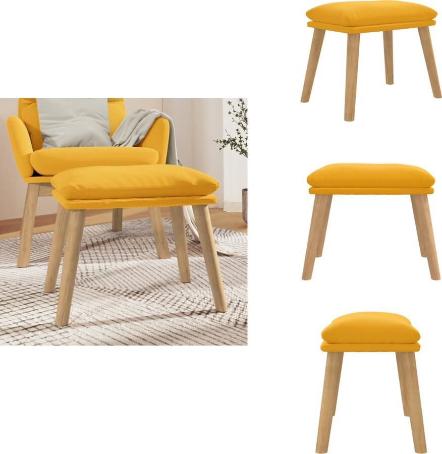 VidaXL Voetenbank Voetenbanken Voetenbankje Voetensteun Voetenbank 45x29 5x35 cm fluweel mosterdgeel