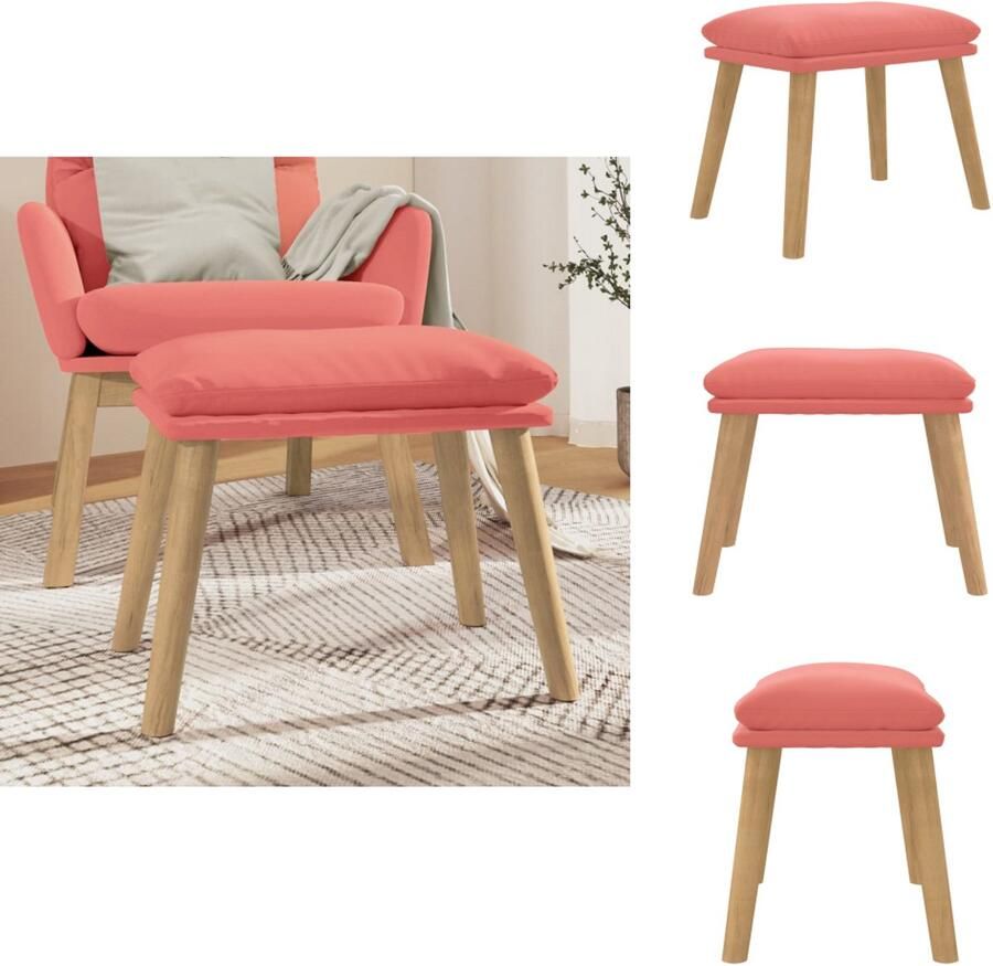 VidaXL Voetenbank Voetenbanken Voetenbankje Voetensteun Voetenbank 45x29 5x35 cm fluweel roze