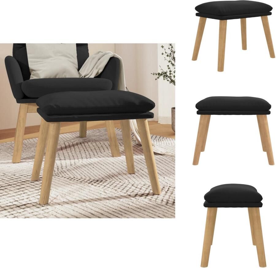 VidaXL Voetenbank Voetenbanken Voetenbankje Voetensteun Voetenbank 45x29 5x35 cm fluweel zwart