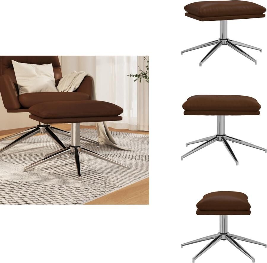 VidaXL Voetenbank Voetenbanken Voetenbankje Voetensteun Voetenbank 45x29 5x35 cm glanzend kunstleer bruin