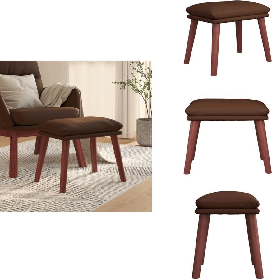 VidaXL Voetenbank Voetenbanken Voetenbankje Voetensteun Voetenbank 45x29 5x35 cm kunstleer bruin