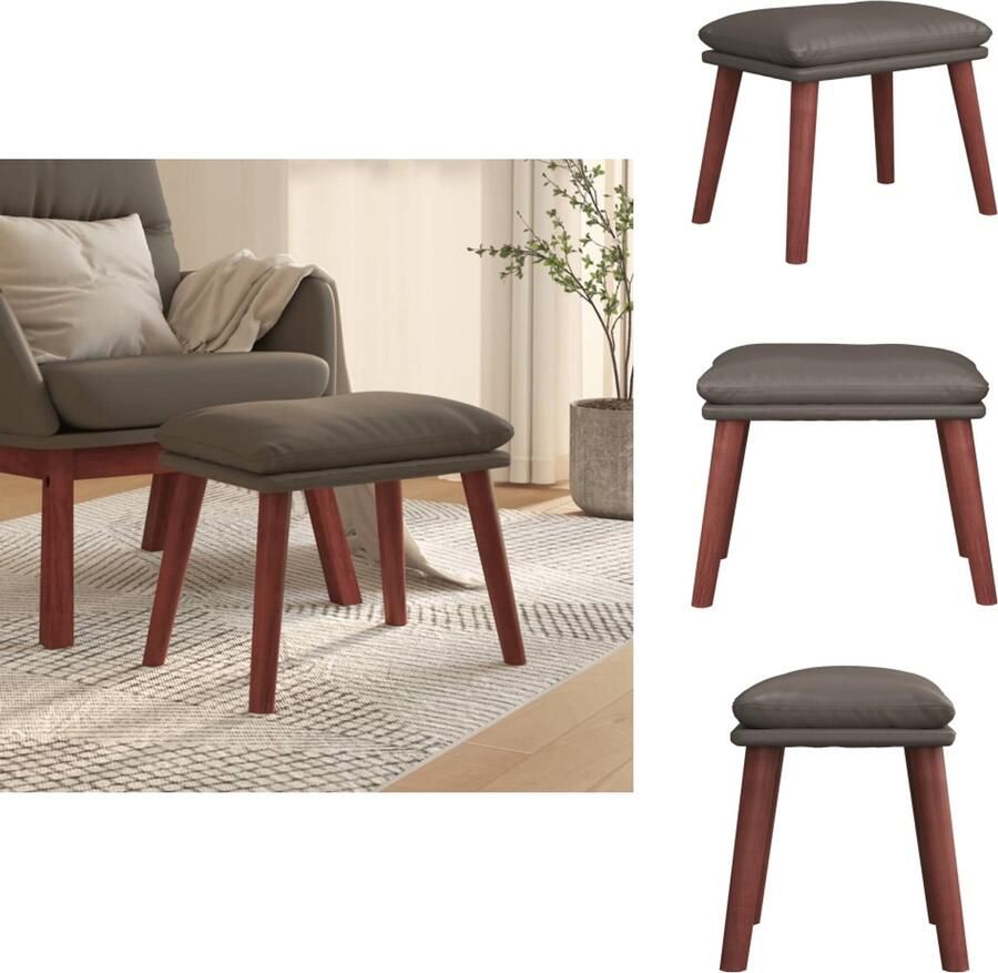 VidaXL Voetenbank Voetenbanken Voetenbankje Voetensteun Voetenbank 45x29 5x35 cm kunstleer grijs