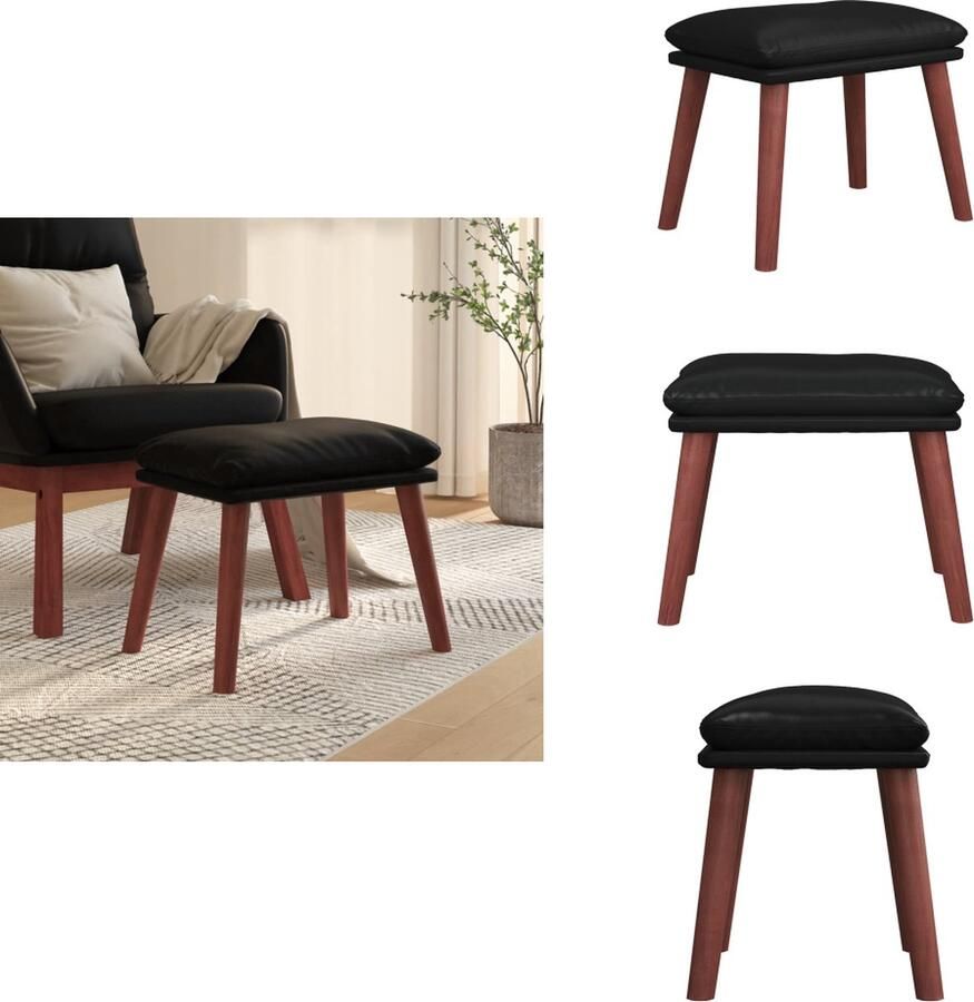 VidaXL Voetenbank Voetenbanken Voetenbankje Voetensteun Voetenbank 45x29 5x35 cm kunstleer zwart