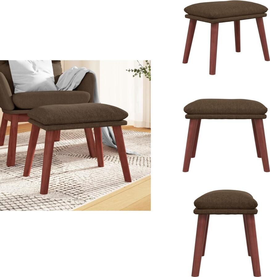 VidaXL Voetenbank Voetenbanken Voetenbankje Voetensteun Voetenbank 45x29 5x35 cm stof bruin