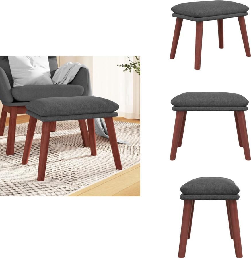 VidaXL Voetenbank Voetenbanken Voetenbankje Voetensteun Voetenbank 45x29 5x35 cm stof donkergrijs