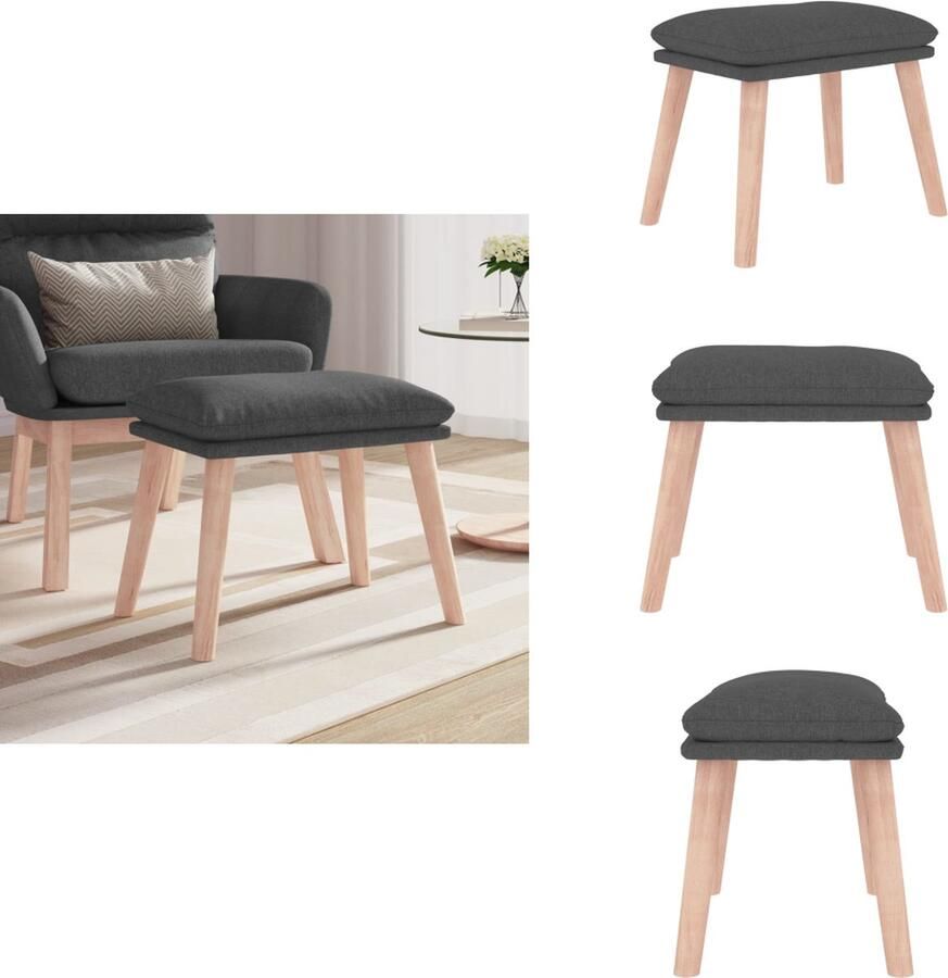 VidaXL Voetenbank Voetenbanken Voetenbankje Voetensteun Voetenbank 45x29-5x35 cm stof donkergrijs