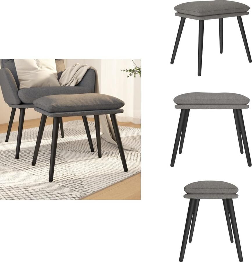 VidaXL Voetenbank Voetenbanken Voetenbankje Voetensteun Voetenbank 45x29 5x35 cm stof lichtgrijs