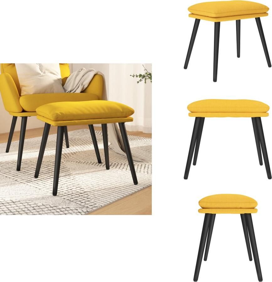 VidaXL Voetenbank Voetenbanken Voetenbankje Voetensteun Voetenbank 45x29 5x35 cm stof mosterdgeel