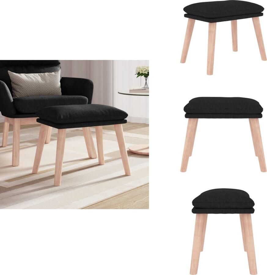 VidaXL Voetenbank Modern Interieuraccessoires 45 x 29.5 x 35 cm Duurzame stoffen bekleding Voetenbankje