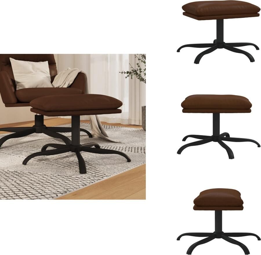 VidaXL Voetenbank Voetenbanken Voetenbankje Voetensteun Voetenbank 45x29 5x36 cm glanzend kunstleer bruin