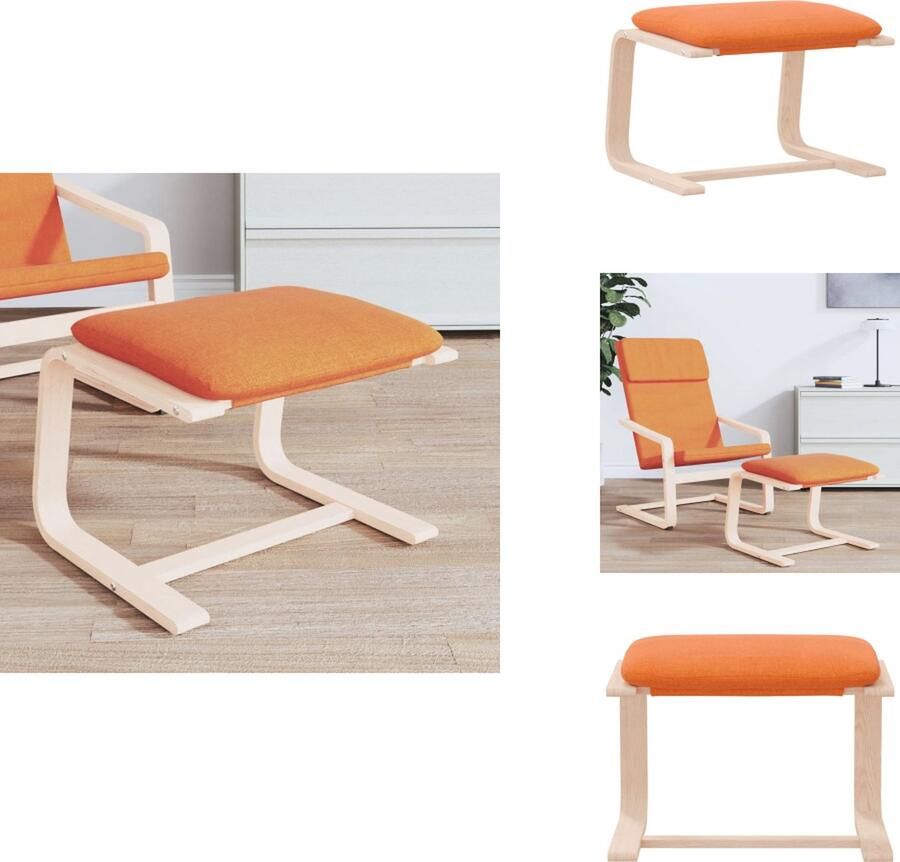 VidaXL Voetenbank Voetenbanken Voetenbankje Voetensteun Voetenbank 51x41x40 cm stof donkergeel