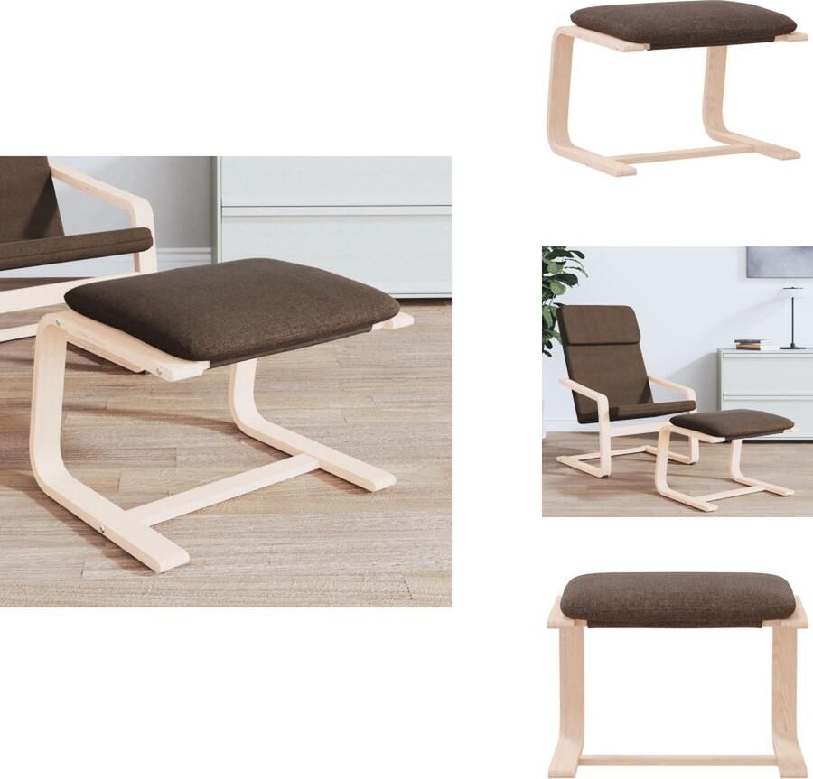 VidaXL Voetenbank Voetenbanken Voetenbankje Voetensteun Voetenbank 51x41x40 cm stof donkergrijs