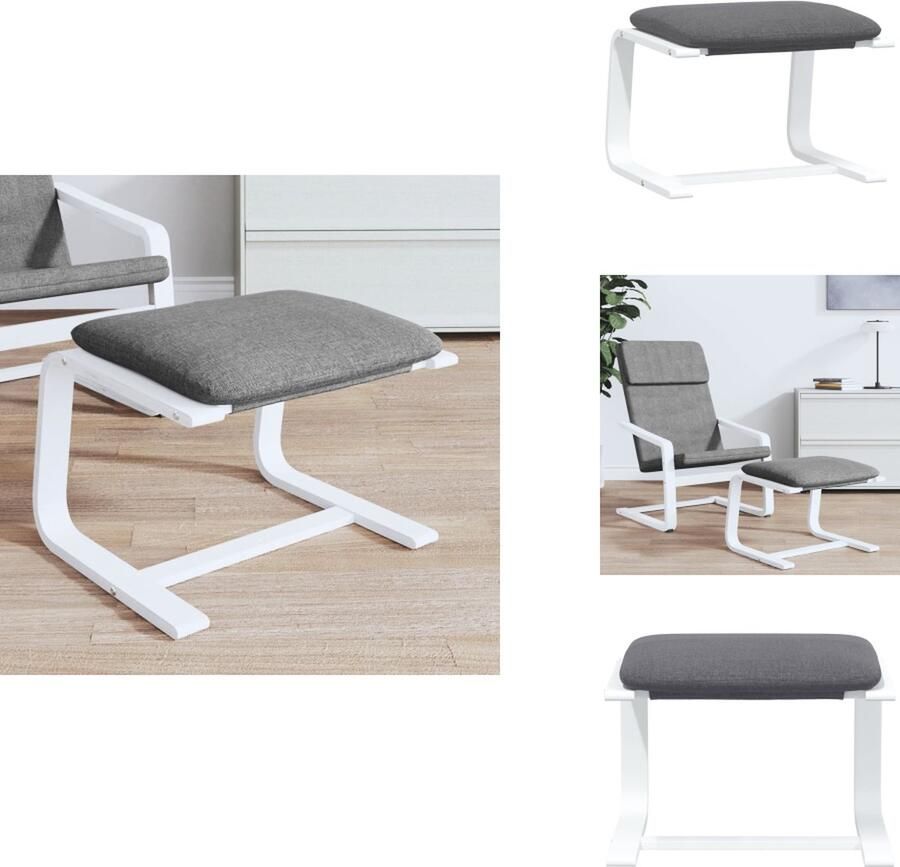 VidaXL Voetenbank Voetenbanken Voetenbankje Voetensteun Voetenbank 51x41x40 cm stof donkergrijs