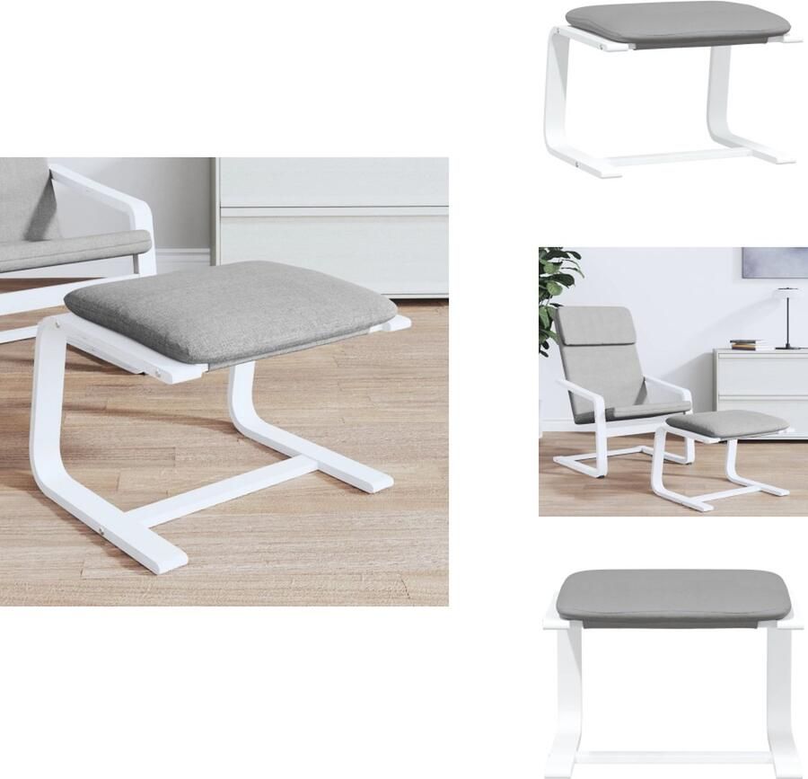 VidaXL Voetenbank Voetenbanken Voetenbankje Voetensteun Voetenbank 51x41x40 cm stof lichtgrijs